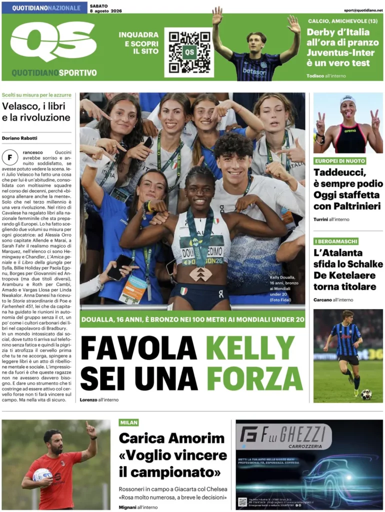 qs prime pagine 8 agosto juventus