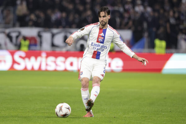 IPA69050756 - Nicolas Tagliafico of Lyon during the UEFA Europa League, League phase, MD6 football match between Olympique Lyonnais (OL, Lyon) and Go Ahead Eagles (Deventer) on December 11, 2025 at Groupama Stadium in Decines-Charpieu near Lyon, France